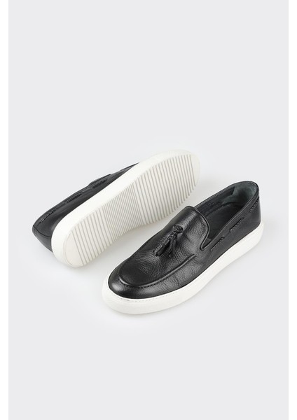 Siyah Deri Erkek Loafer modelleri