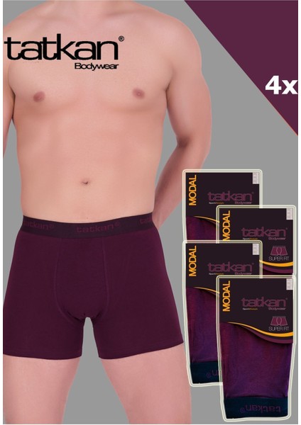 Tatkan 4'lü Erkek Penye Modal Boxershort
