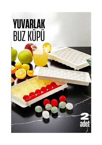 Buz Kalıbı Yuvarlak Içecek Buz Kalıbı - Mutfak Buz Kalıbı Kolay Çıkarılır Buz Kalıbı 2 Adet