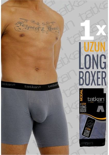 Tatkan - Uzun (Long) Penye Modal Boxershort (Tekli)