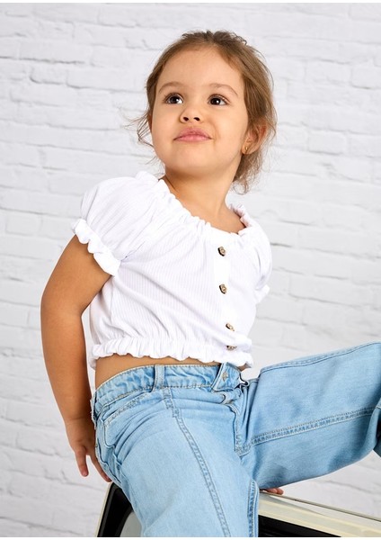 Kız Çocuk Crop Bluz 3008M