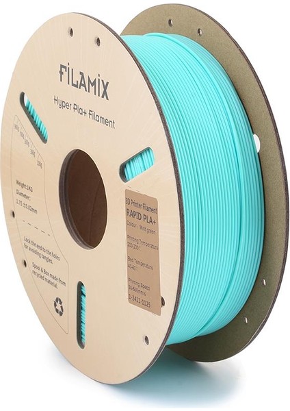 Yüksek Hızlı Hyper Pla+ Filament 1.75MM 1kg-Mint Yeşil