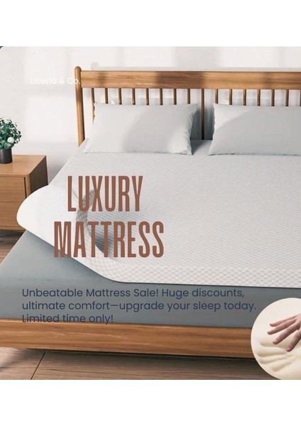 Ortopedik ( Bel ve Sırt ) Kuştüyü Sünger Uyku Pedi, Yatak Koruyucusu , kalınlığı 7 cm , 2 Adet Yastık Kılıfı Hediyeli