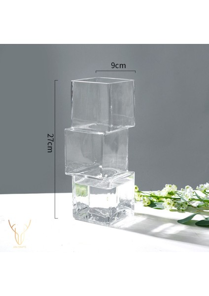 Cubos Şeffaf Cam Vazo - 27 cm modelleri