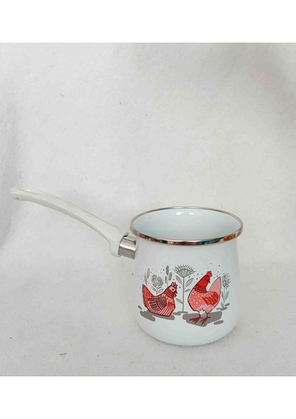 Beyaz Tavuk Emaye Kahve Cezve 750 ml 10 cm Yumurta Haşlama modelleri