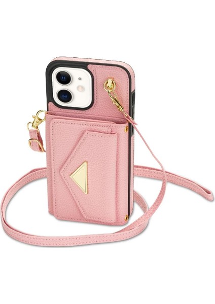 IPhone 12 Akordeon Kart Cüzdan Kılıf Crossbody Kayış Pu ile Uyumlu (Yurt Dışından)