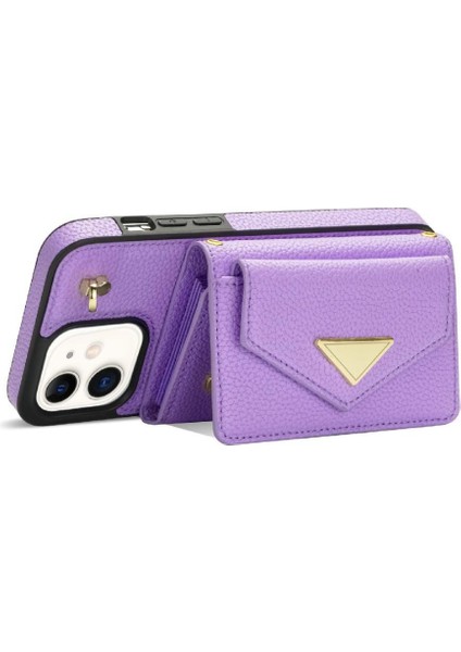 IPhone 12 Akordeon Kart Cüzdan Kılıf Crossbody Kayış Pu ile Uyumlu (Yurt Dışından) fırsatları