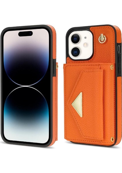 IPhone 12 Akordeon Kart Cüzdan Kılıf Crossbody Kayış Pu ile Uyumlu (Yurt Dışından) fırsatları