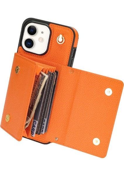 IPhone 12 Akordeon Kart Cüzdan Kılıf Crossbody Kayış Pu ile Uyumlu (Yurt Dışından) indirimleri