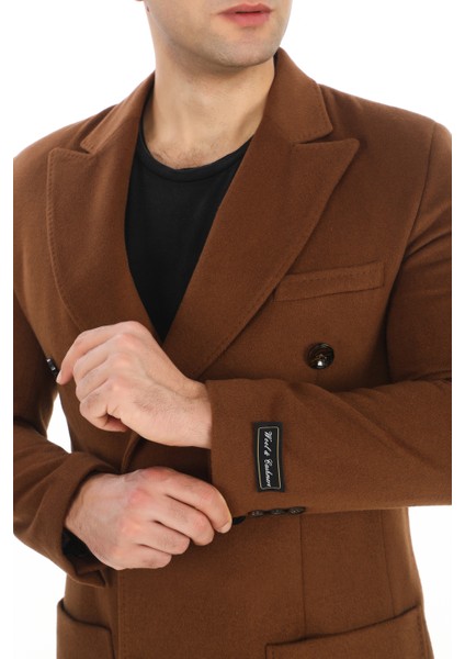 2834 Erkek Tarçın Sivri Yaka Kruvaze Kısa Palto indirimleri