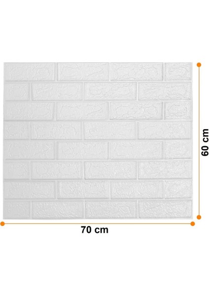 70X60CM Kendinden Yapışkanlı 3D Beyaz Duvar Kaplama Kağıdı Paneli