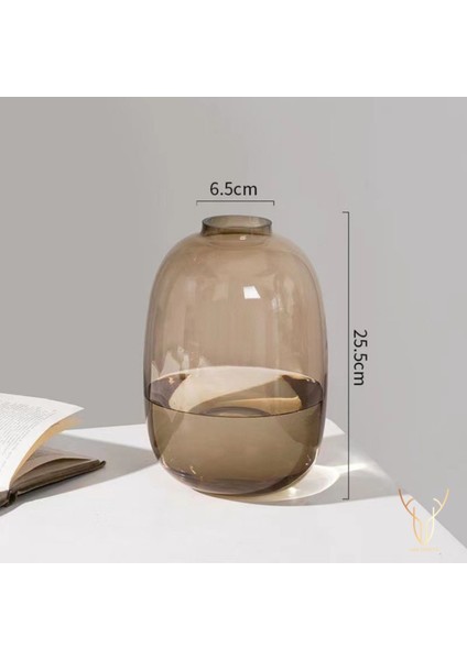 Nomo Kahverengi Cam Vazo - 25,5 cm modelleri