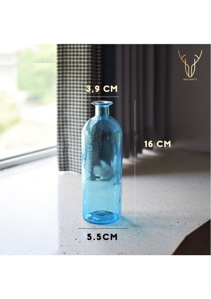 Akdeniz Mavisi Simple Cam Vazo - 16 cm fiyatları