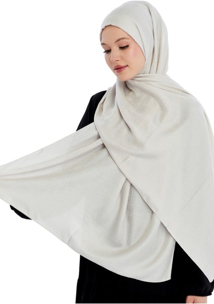 Monogram Etnik Desen Şal - Koyu Krem
