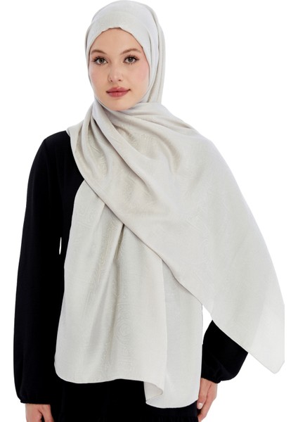 Monogram Etnik Desen Şal - Koyu Krem modelleri