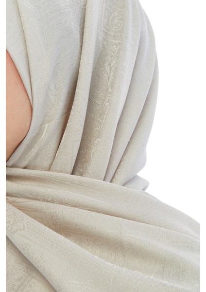 Monogram Etnik Desen Şal - Koyu Krem fırsatları
