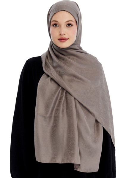 Monogram Etnik Desen Şal - Koyu Vizon modelleri