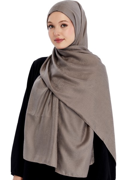 Monogram Etnik Desen Şal - Koyu Vizon fırsatları