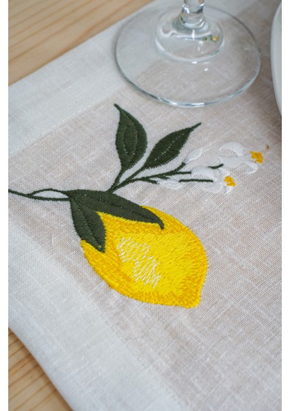Limon Nakışlı Amerikan Servis Seti 4'lü(35*50)