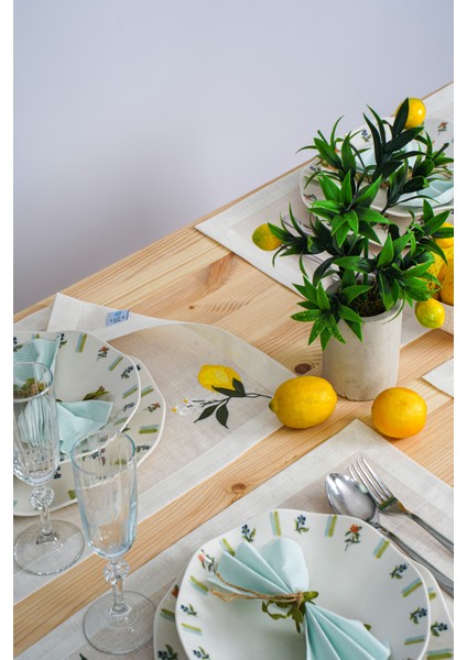 Limon Nakışlı Amerikan Servis Seti 4'lü(35*50) modelleri