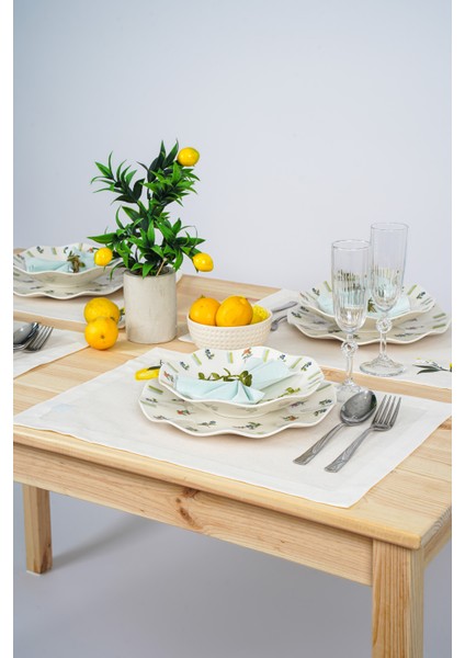 Limon Nakışlı Amerikan Servis Seti 4'lü(35*50) fırsatları