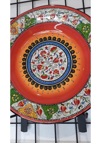 Çini Porselen Lale Motifli 30 cm El Yapımı Tabak fırsatları