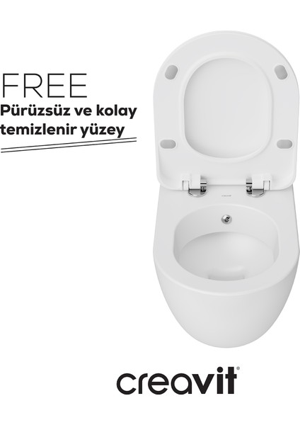 Free Duroplast Yavaş Kapanan Klozet Kapaklı Beyaz Set