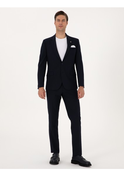 Erkek Lacivert Slim Fit Takım Elbise 50317643-VR033