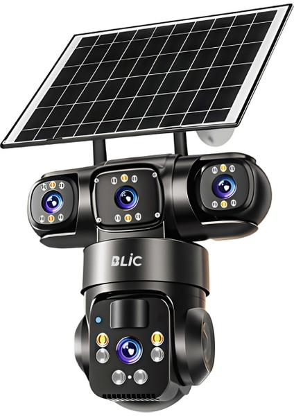 4g 8W 3x Triple Çoklu Ekran 6mp Ultra Hd Yerleşik Pil Tam Renkli Gece Görüşlü Solar Kamera fırsatları