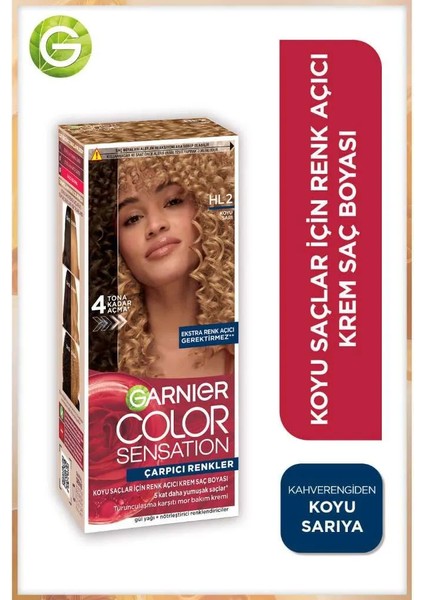 Color Sensation HL2 Koyu Sarı Koyu Saçlar için Renk Açıcı Krem Saç Boyası