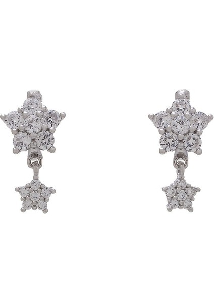 Çiçek Model-4 925 Ayar Gümüş Zirkon Taşlı Kadın Küpe fiyatları