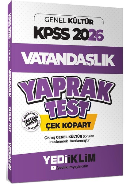 2026 Kpss Genel Kültür Vatandaşlık Çek Kopart Yaprak Test