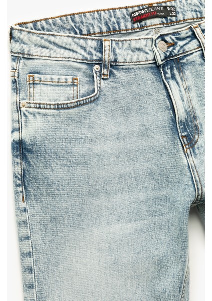 Normal Bel Pamuklu Düğmeli Straight Fit Jean Pantolon - Mark Jean modelleri
