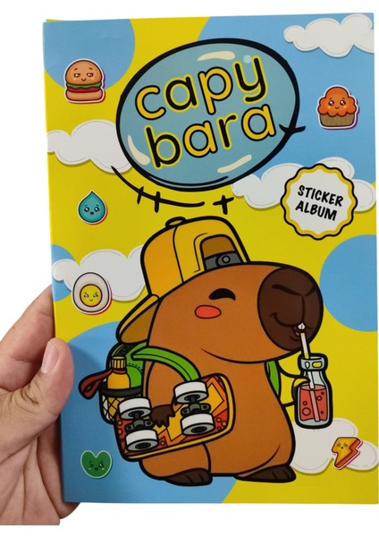 Capybara Sticker Albüm 16 Sayfa 250'DEN Fazla Birbirinden Farklı Renkli Etiket Çeşitleri