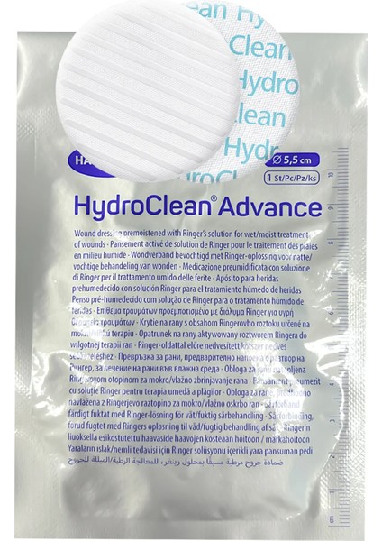 Hydroclean® Advance 5,5cm Yuvarlak - Ringer Solüsyon Içeren, Emici, Yara Örtüsü, 1 Adet