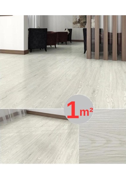 NWYP02 Açık Gri Budaklı Yapışkanlı Ahşap Pvc Yer Döşeme Parkesi
