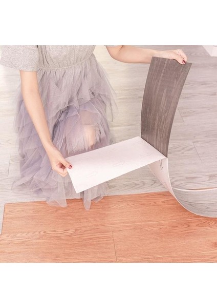 NWYP02 Açık Gri Budaklı Yapışkanlı Ahşap Pvc Yer Döşeme Parkesi