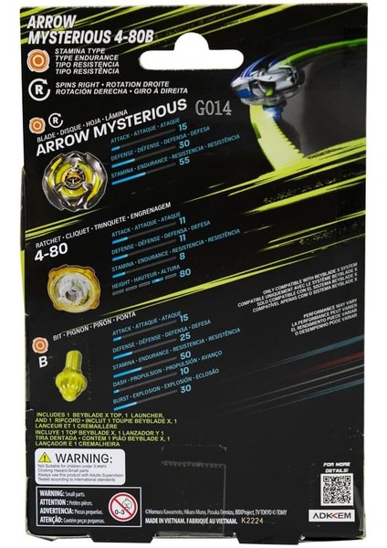 Takara Tomy Beyblade x Arrow Mysterious 4-80B Stamina Tipi Başlangıç Seti + Fırlatıcı indirimleri