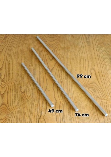 3'lü Oklava Alüminyum Paslanmaz (99-74-49 Cm) Metal Oklava Seti Hamur Açma Aparatı Sofra Mutfak modelleri