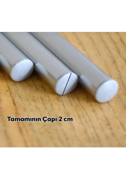 3'lü Oklava Alüminyum Paslanmaz (99-74-49 Cm) Metal Oklava Seti Hamur Açma Aparatı Sofra Mutfak fırsatları