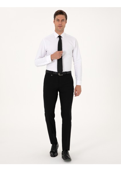 Erkek Siyah Slim Fit Kumaş Pantolon 50317644-VR046