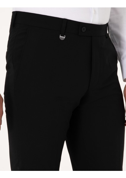 Erkek Siyah Slim Fit Kumaş Pantolon 50317644-VR046 indirimleri