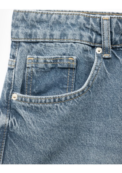 Normal Bel Pamuklu Cepli Vintage Straight Fit Jean Pantolon indirimleri