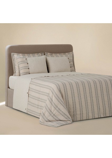 Delfin Çift Kişilik Nevresim Takımı %100 Organik Pamuk Keten Yeşil 200X220 cm