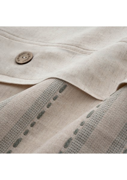 Delfin Çift Kişilik Nevresim Takımı %100 Organik Pamuk Keten Yeşil 200X220 cm