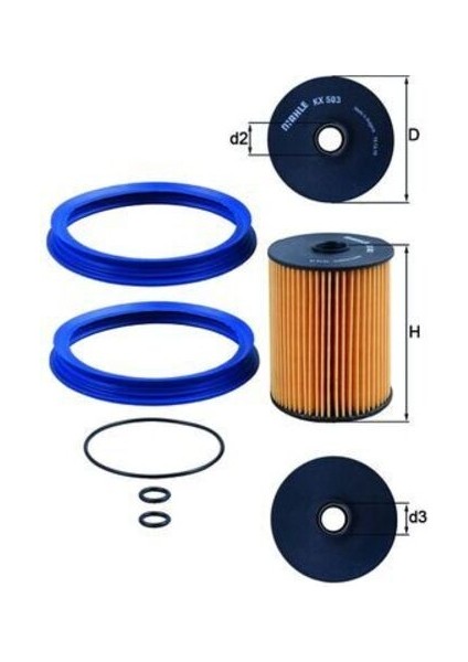 Mahle KX503D -Knecht-Behr KX503D Yakıt Filtresi Mini N12 N14 N16 N18 R56 R57 R58 R58 11252754870 11252754870