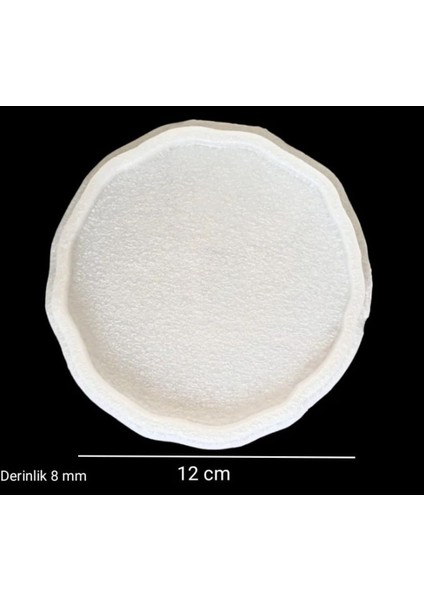 12cm - Kavisli Yuvarlak Bardak Altı Silikon Kalıbı - Kod:inci