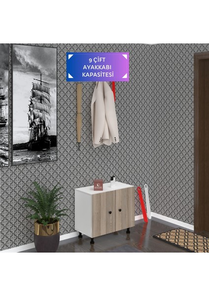 Kenzlife Ayakkabılık Cimcime3 Crdbyz 53*060*32 Kapaklı 3 Raflı 9 Çift Ayakkabı Kapasitesi