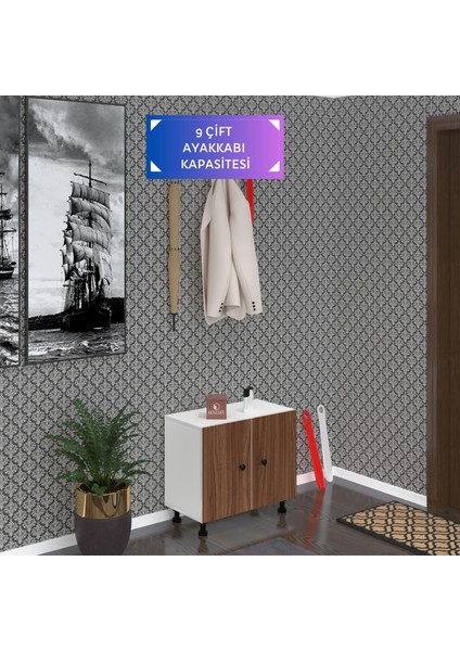 Kenzlife Ayakkabılık Cimcime3 Cvzbyz 53*060*32 Kapaklı 3 Raflı 9 Çift Ayakkabı Kapasitesi