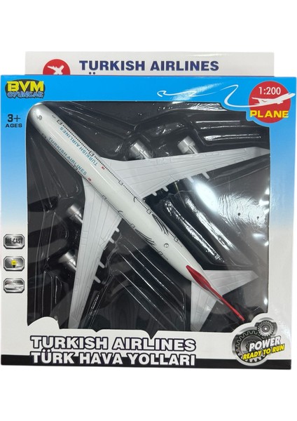 Türk Havayolları Çekbırak Sesli Uçak 1:20 Ölçekli